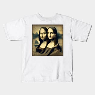 [AI Art] ‘The Mona Lisa Twins’ Kids T-Shirt